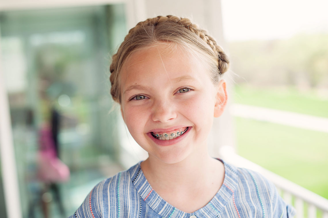 little girl with braces